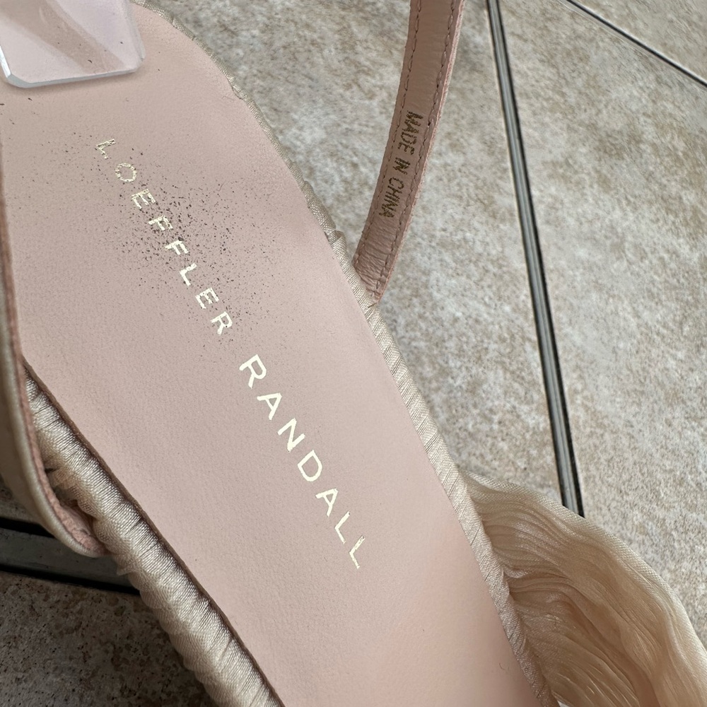Loeffler Randall Metallic PEARL Knotted Bow Ankle-Strap Block Heel Sandal - Picture 10 of 15
